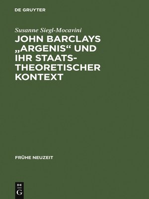 cover image of John Barclays "Argenis" und ihr staatstheoretischer Kontext